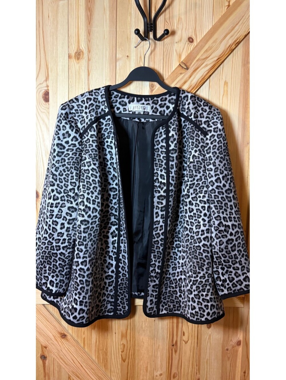 Kasper Women's Plus Size 20W Leopard Print Blazer Jacket